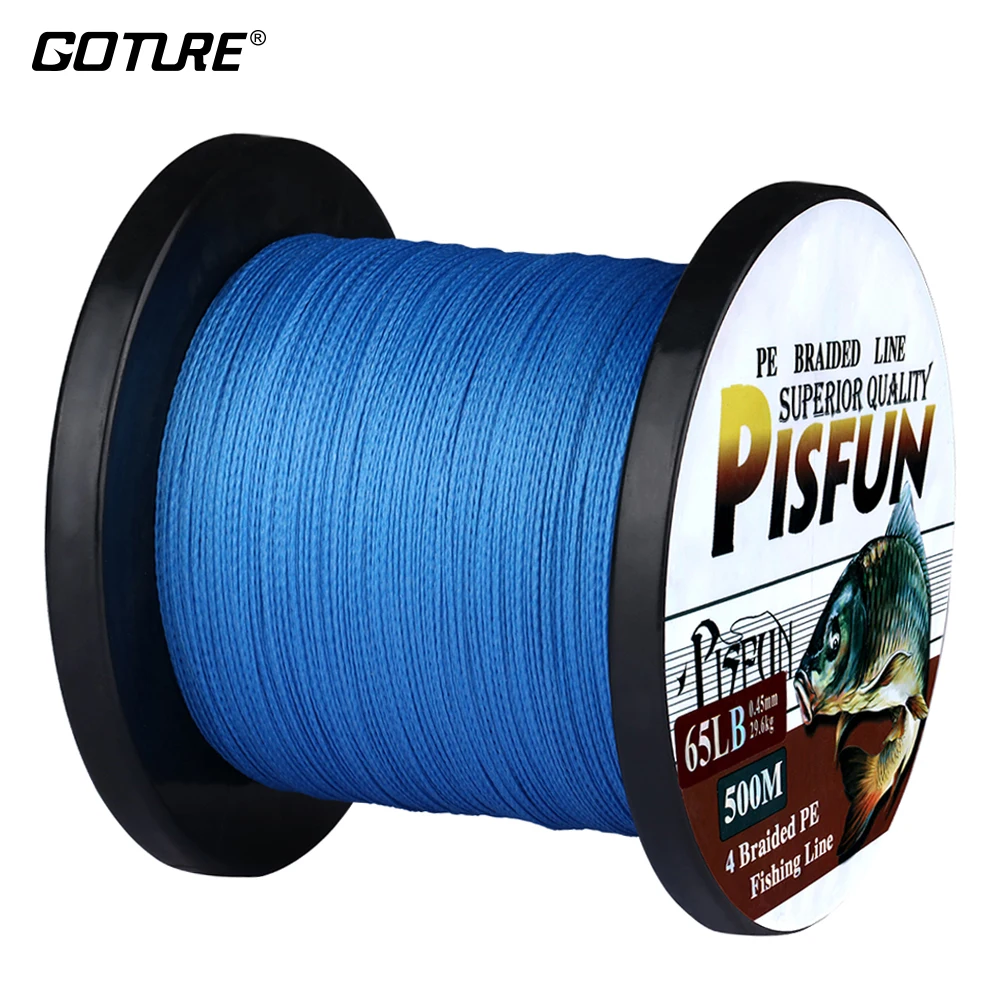 GOTURE Pisfun Series 500M/547Yds SuperPower Braided Fishing Line Japan Multifilament PE 4 Strand