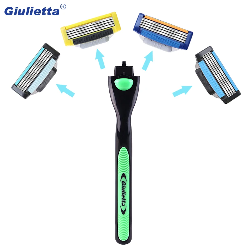 Giulietta многофункциональная бритва лезвия Для мужчин лицо, борода 4-Слои лезвия совместимый для Giulietta бритья ручка 1 ручка 1 лезвие