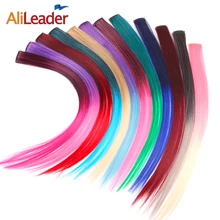 AliLeader – Extensions de cheveux synthétiques à Clip ombré, 12 pièces/lot, postiche à Clip, arc-en-ciel, rose, rouge, gris, bleu