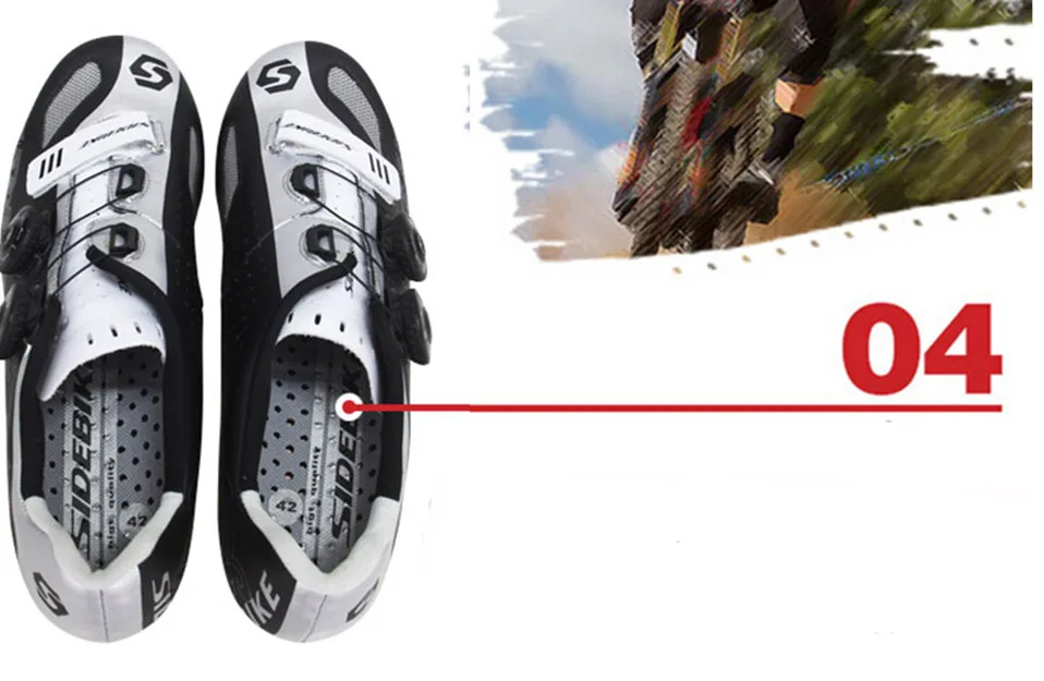 SIDEBIKE, обувь для шоссейного велоспорта, Мужская велосипедная обувь из углеродного волокна, самофиксирующаяся дышащая Ультралегкая обувь для велосипеда, спортивные кроссовки