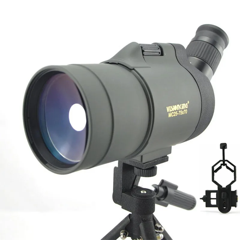 

Visionking 25-75x70 Spotting Scope Zoom Waterproof HD Hunting Birdwatching Monocular Telescope With Phone Camera Adapter