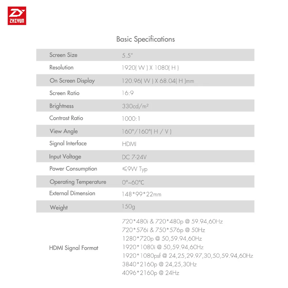 Zhi Yun 5," Мини монитор видоискатель с HDMI входным выходом ips Full для zhiyun crane серии gimbal видео дисплей аксессуары