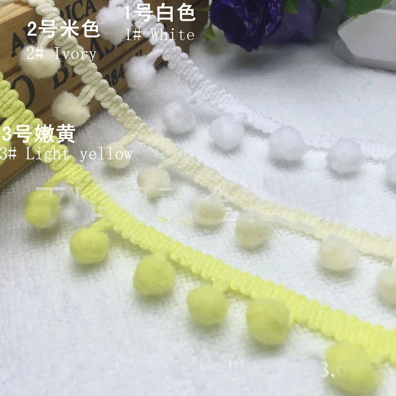 

10mm Pom Pom Trim Ball Fringe Ribbon DIY Sewing Accessory Lace 2yards/lot