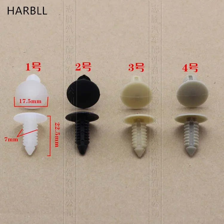 

HARBLL 10PCS Automobile clamp universal barbs Christmas tree trunk rivet buckle nylon lining plastic buckle