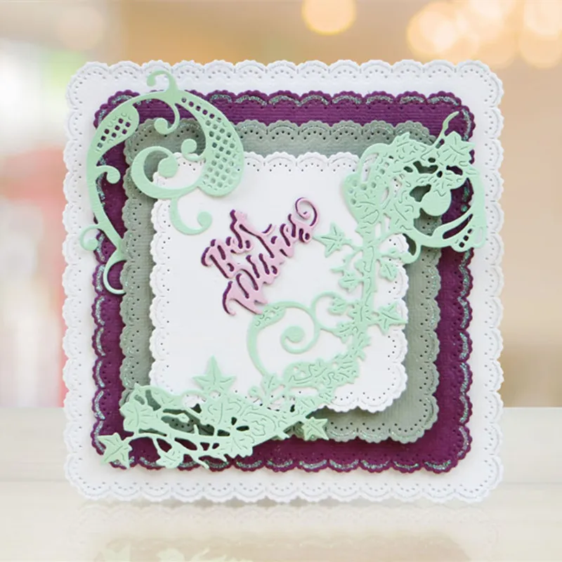 

6pcs/Set Doily Edge Squares Metal Cutting Dies Stencil for DIY Scrapbooking Photo Album Embossing Paper Cards Decorative Crafts