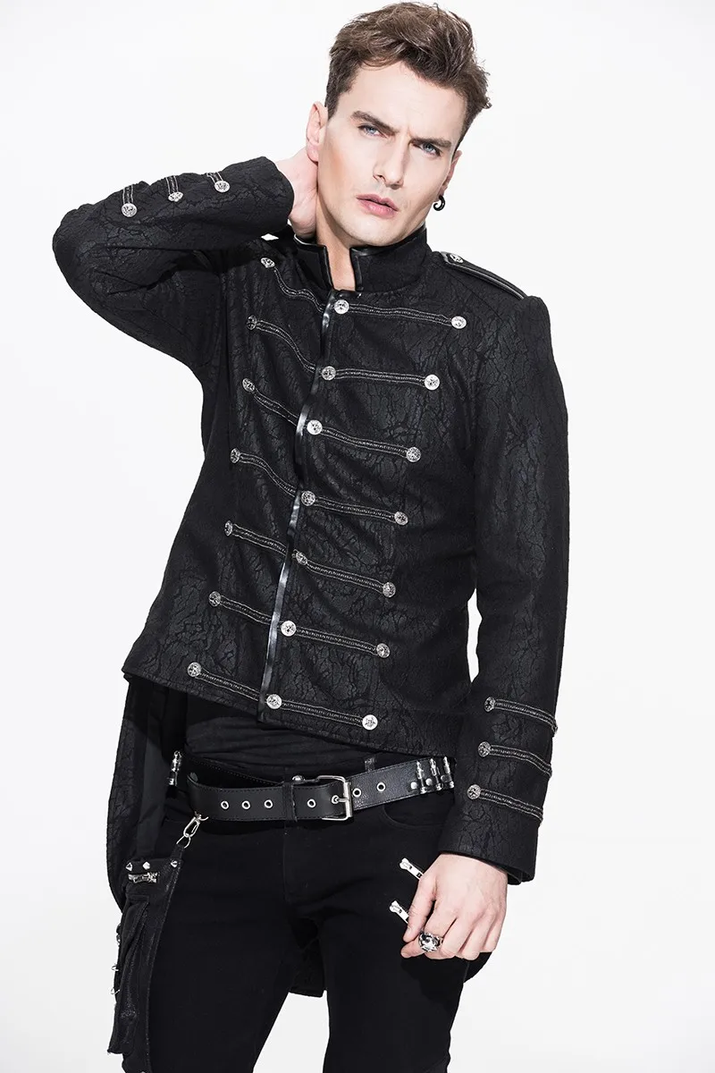 Стимпанк Готический мужской зимний рок куртка с длинным рукавом визуальный Kei куртки ассиметричного кроя мужской моды военный толстый короткий пальто