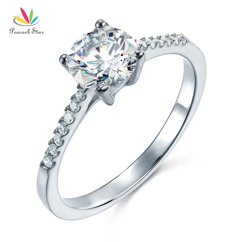 

Peacock Star 1.2 Carat Solid 925 Sterling Silver Engagement Ring Wedding Anniversary Jewelry CFR8030