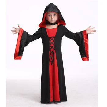 

Children's Halloween Costume Cosplay Vampire Festival Performance Children's Wear Long Girls Jumpsuit Cloak Children's Gift