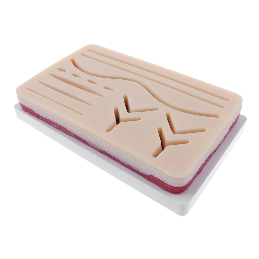 PVC Silicon Human Skin Wound Suture Pad Model Suturing Repeated Practice Kit Children Student Educational Study Toy