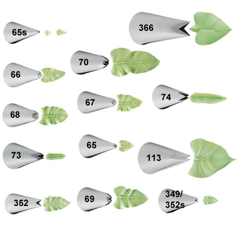 2шт листья торт насадки для украшения выпечки лист покрытие из нержавеющей стали трубы насадки торт декоративные инструменты для выпечки насадка для декорирования торта# 113L#352