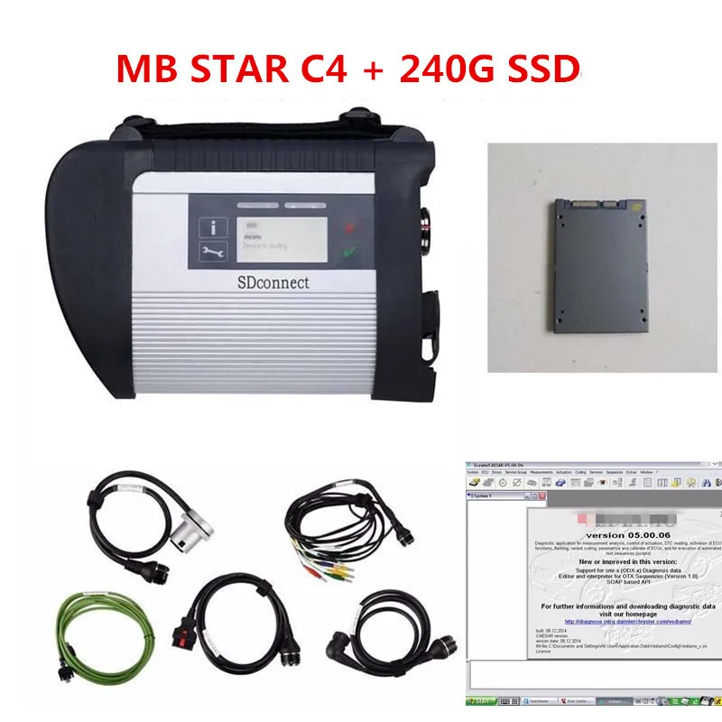 2018 новейшая mb star c4 с 240 ГБ SSD win7 64-битное системное программное обеспечение DTS Monaco 8 +