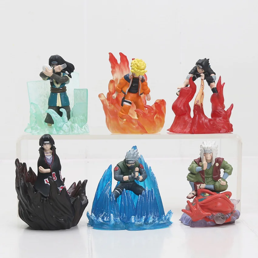 

6pcs/set Anime Naruto Figures Sasuke Gaara Shippuden Uzumaki Kakashi Model Toys Action Figure Collection Model Kids Toys gift