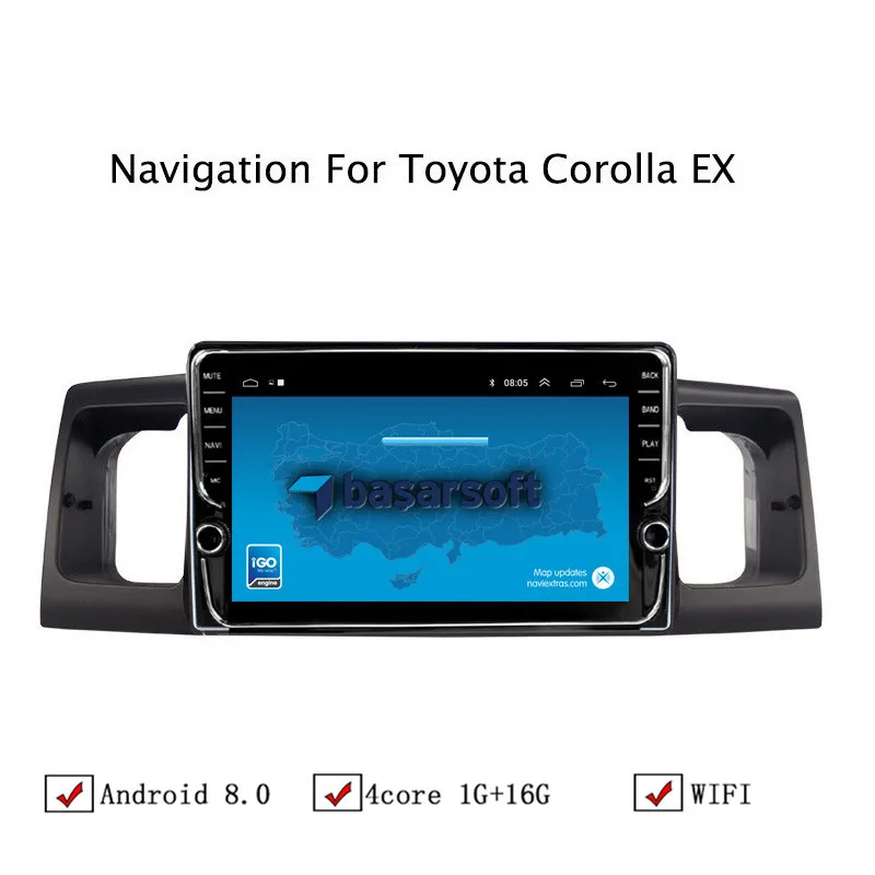 

9" Android 8.0 Car GPS Navigation For Toyota Corolla EX 2004 2005 2006 2007 2008 2009-2013 Car Radio ,Top Car Accessories