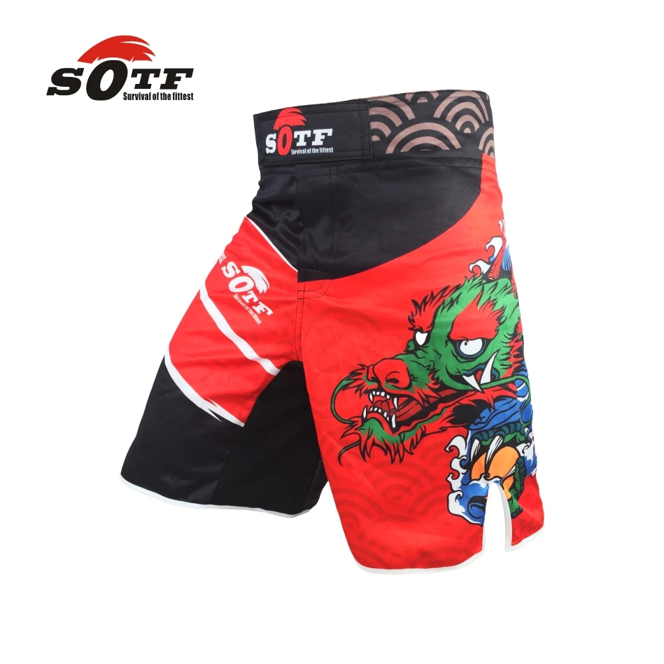 SOTF бренд mma шорты дышащая одежда боксерские трусы Tsing lung muay тайские красные штаны