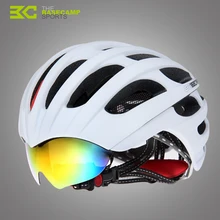 NEW Basecamp Brand Cycling Helmet with Glasses Bike Road Bike Helmet 32 Vents Bicycle Helmet & Goggles Design + 3 Lens