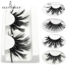 SEXYSHEEP 25 мм 3D Искусственные норковые ресницы Толстые Накладные ресницы крест-накрест пряди бескровные объемные норковые ресницы дропшиппинг