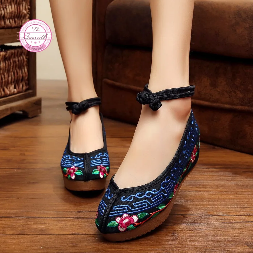 Fashion Old Peking Cloth Shoes Chinese Style Inside Increased Mary ...