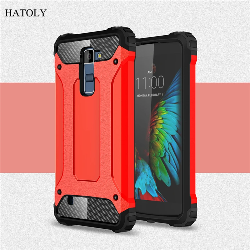 HATOLY سفور غطاء LG K10 حالة سيليكون المطاط واقية الهاتف الثابت حقيبة لجهاز LG K10 غطاء ل LG K10 2016 M2 K420N k430 K430ds 