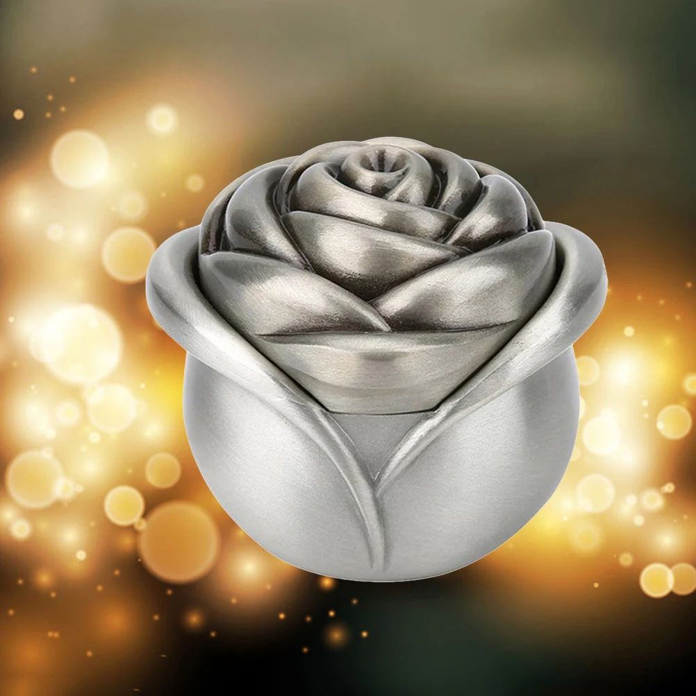 Винтаж под старину цветок резные металлические Jewelry Box Брелок чехол для хранения