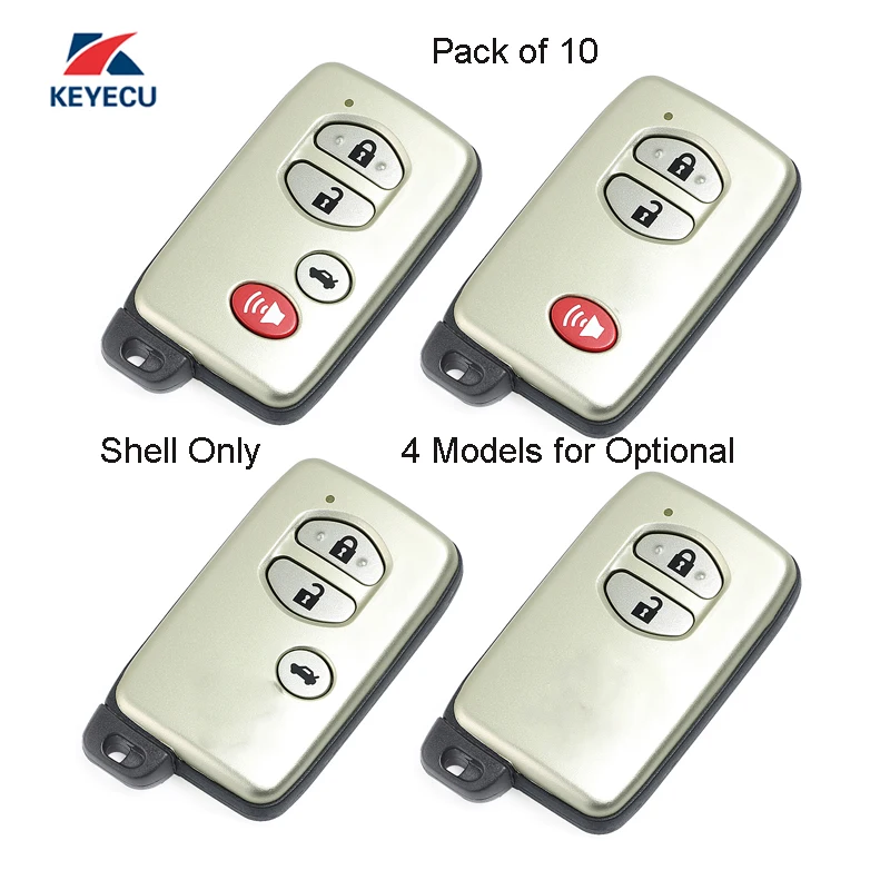 KEYECU 10x Replacement Remote Car Key Shell Case Fob for Toyota Avalon Camry Highlander RAV4 ...