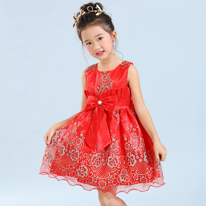 

Girl Butterfly Cute Party Dress 1 2 3 4 5 6years Sleeveless Children Kid Toddler Girl Baby Clothing Girls Red Ceremonies Dresses