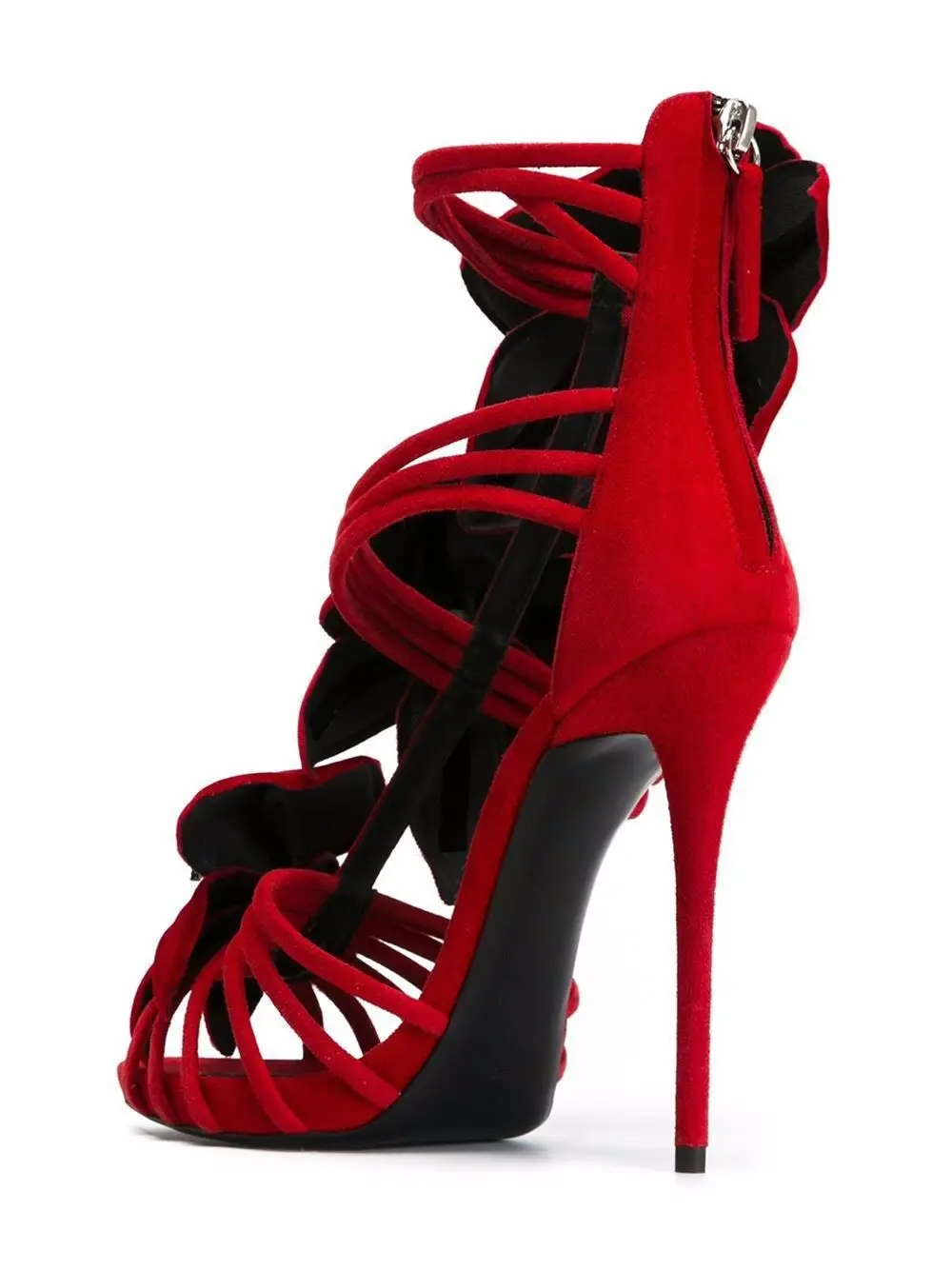 Восхитительные модельные босоножки для девочек, украшенные цветами; красные замшевые свадебные туфли с объемным цветочным рисунком; босоножки на высоком тонком каблуке с ремешками; туфли-лодочки со стразами