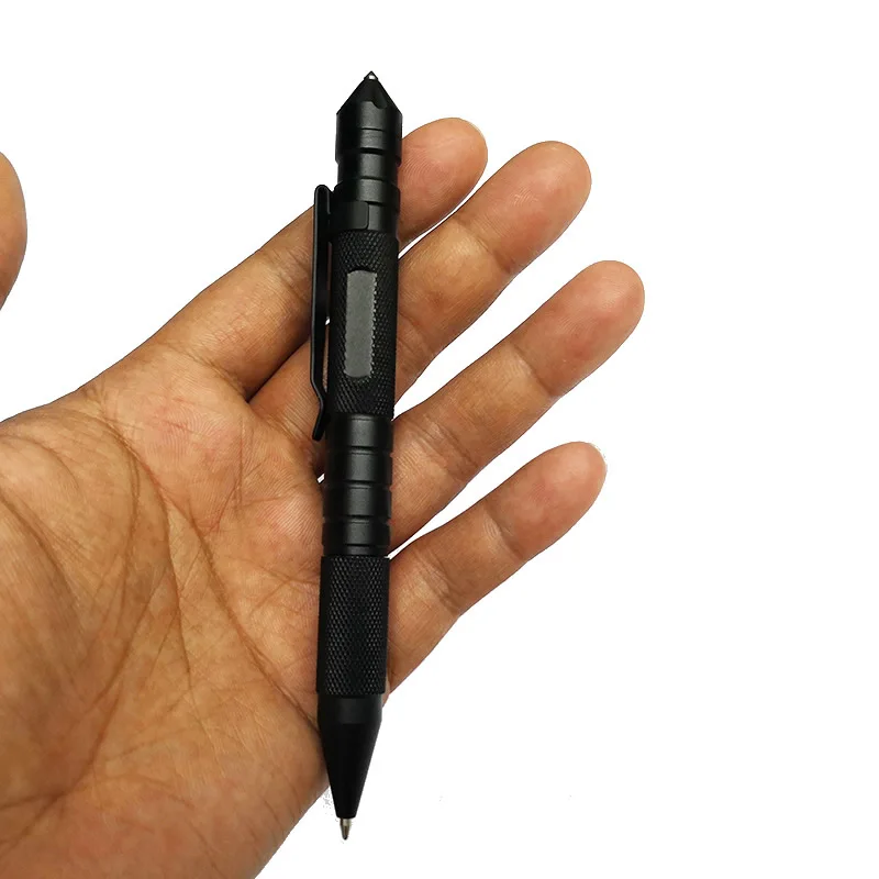 Мульти-Функция 3-в-1 тактическая ручка свисток аварийного самообороны EDC инструмент для выживания на природе, аварийно-спасательное оборудование дропшиппинг - Цвет: Черный
