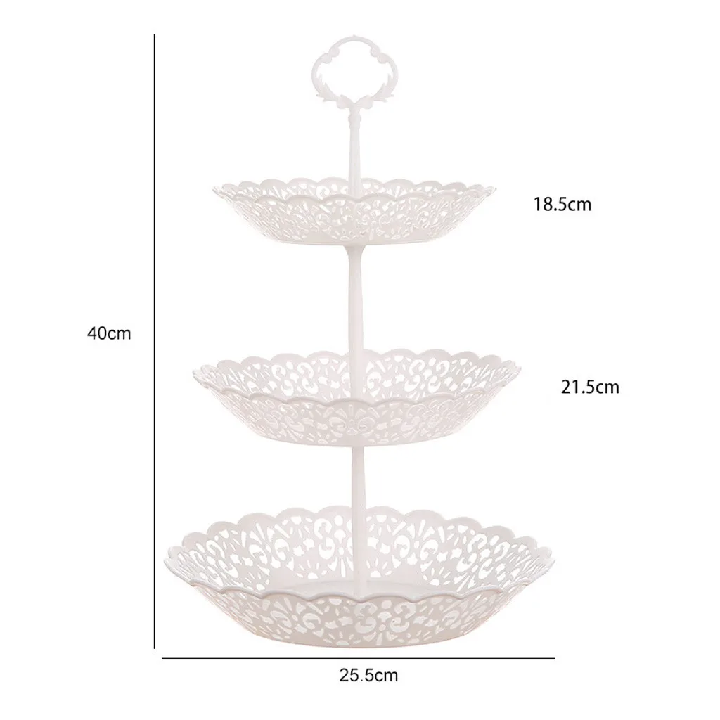 3-х уровневая подставка для пирогов и кексов для хранения десерт Свадебная вечеринка Дисплей башня пластина круглая тарелка под фрукты подставка, лоток rangement кухни