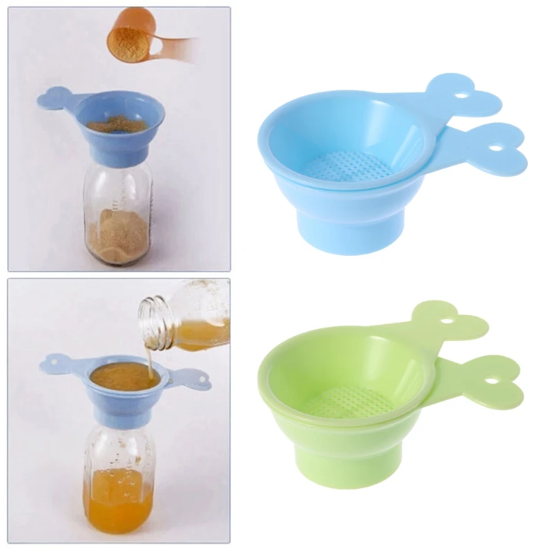 Baby Milk Poweder Funnel Filter Fruit Juice Anti Spill General Standard PP Caliber Wide Bottle