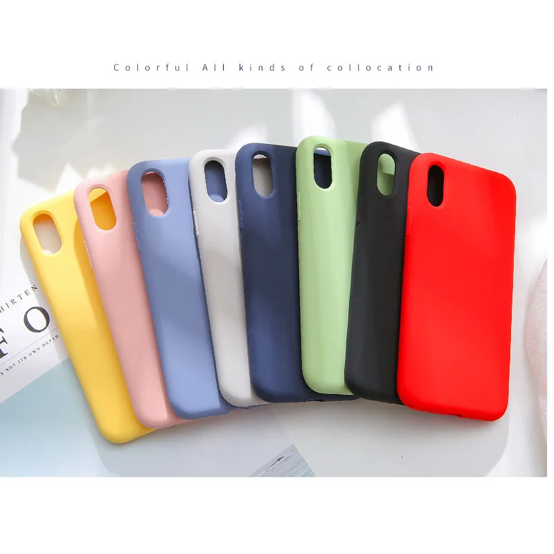 

Candy Soft Silicone Phone Case For iPhone XS Max XR 6s 8 7 Plus Soft Cover For Galaxy S8 S9 note 8 9 Shell