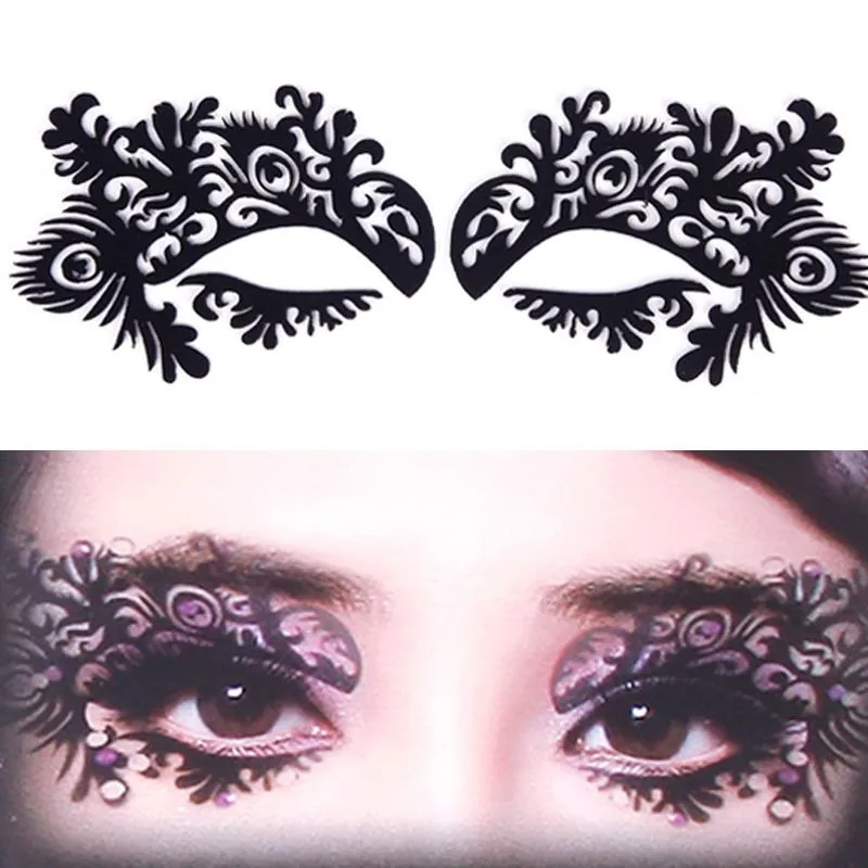 Royal Luxury 1 Pair Butterfly Paper Cutting Flower Eye Stickers