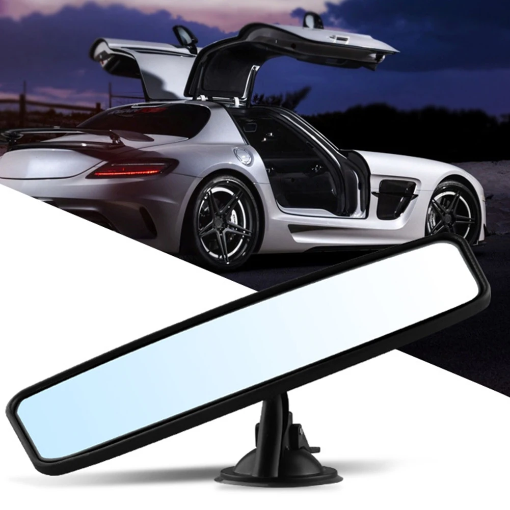 Rear View Interior Car Mirror Adjustable Suction Cup Wide Long Safety Universal