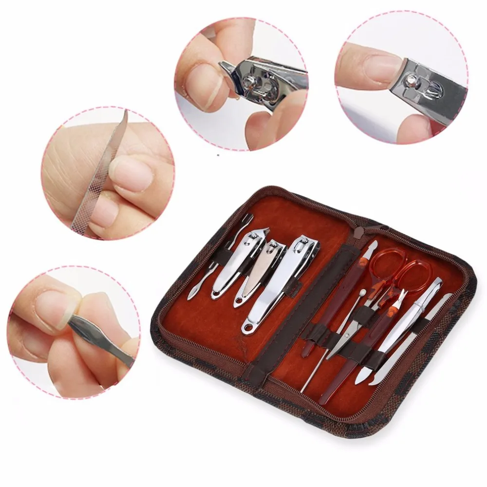 

10 in1 Nail Clipper Kit Nail Care Set Pedicure Scissor Tweezer Knife Ear pick Manicure Set Tool with Deluxe Carrying Case