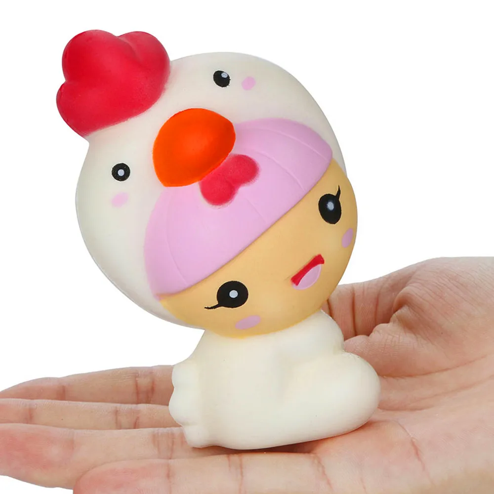 Kawaii сжимаемые игрушки мультяшный цыпленок Детские медленно поднимающиеся крем