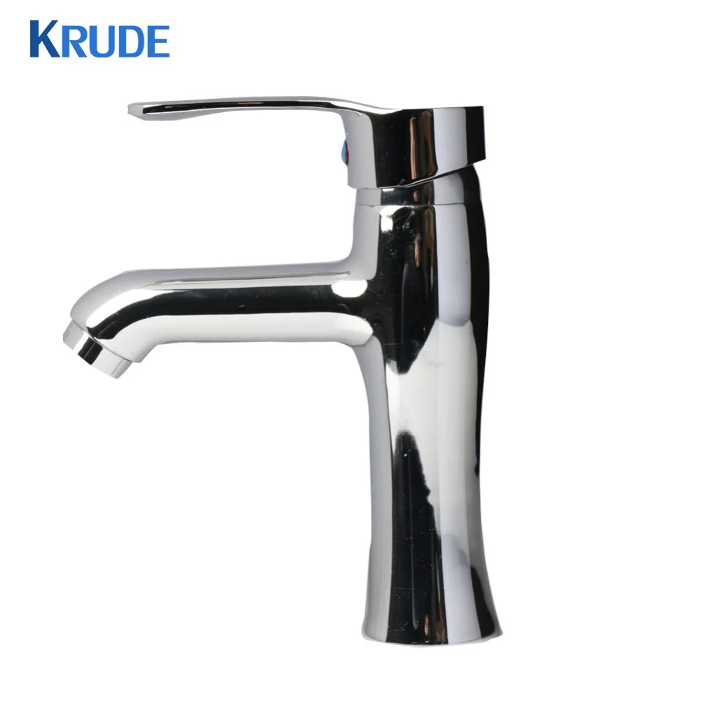 Modern Single Handle Faucet Bathroom Sink Lavatory Faucet hot and Cold Water Vanity Faucets Chrome Finish.