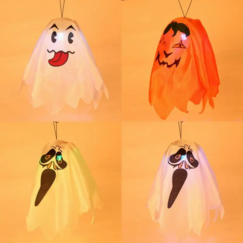 

Pumpkin Ghost Lamp LED Light Humor And Horror Creative Halloween Decoration Props Creative LED Paper Pumpkin Light Halloween