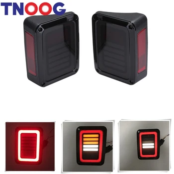 

TNOOG LED Tail Light Assembly DRL &Turn Signal & Back Up Reverse For Jeep Wrangler JK JKU 2007 - 2017