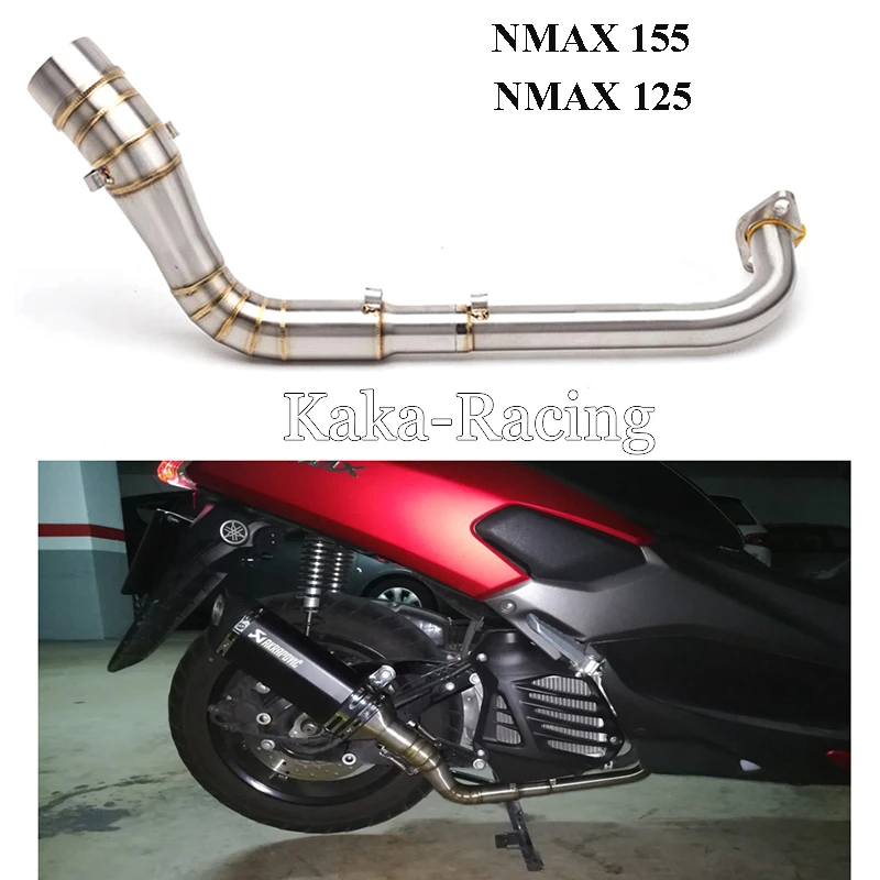 Выхлопная труба для мотоцикла, полная система, передний средний коллектор, без шнуровки для Yamaha NMAX155 NMAX125 N MAX 125 NMAX 155 N-MAX 155