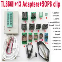 TL866II Plus USB programmer + 13 adapters IC Clip 1.8V nand flash 24 93 25 mcu Bios EPROM F/ NAND EEPROM MCU PIC IC Tester