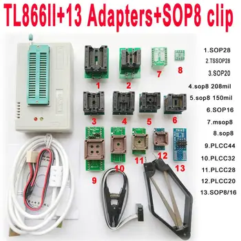

TL866II Plus USB programmer + 13 adapters IC Clip 1.8V nand flash 24 93 25 mcu Bios EPROM FOR NAND EEPROM MCU PIC IC Tester NEW