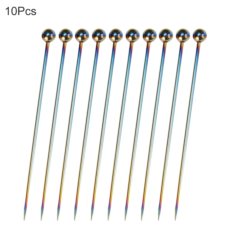 304 Stainless Steel Gold Plated Titanium Fork Party Buffet Decor Fruit Desserts Food Cocktail Sandwich Fork Stick Pick 10Pcs,fruit fork
