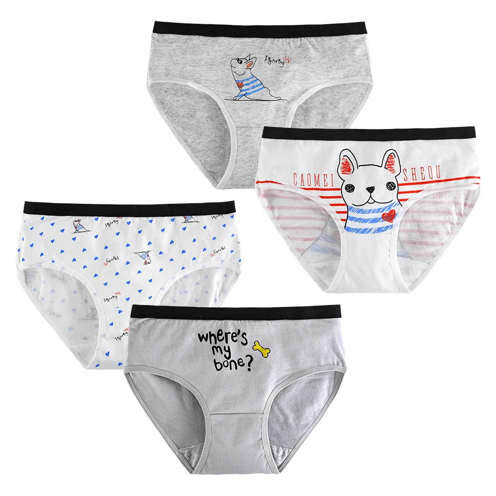 4pcs/lot Cotton kid underwear panties for girls children boxers briefs panty for 9-20 Years old teenager clothes - Цвет: UW904 Girls paities