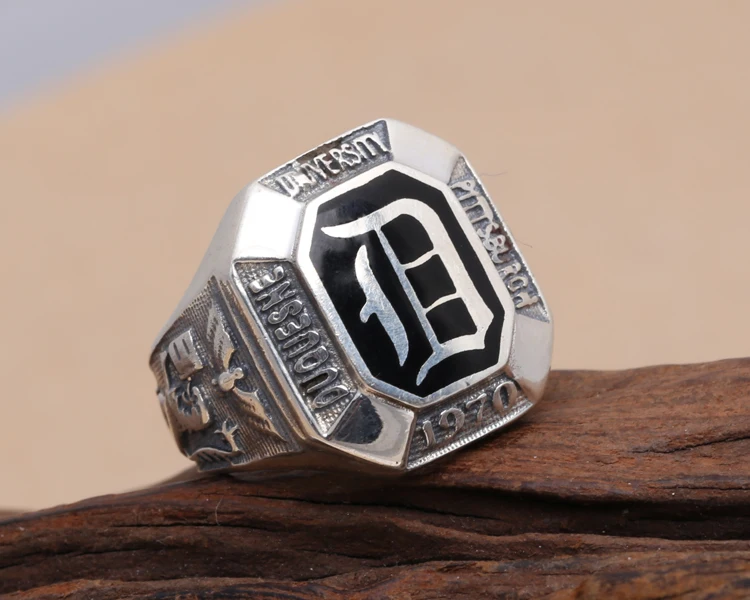 

Sterling silver S925 fashion exquisite workmanship Thai silver ring men's accessories J143