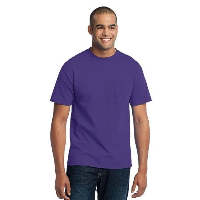 Port & Company PC55PT Mens Core Blend Pocket Tees Purple - 3XL Tall