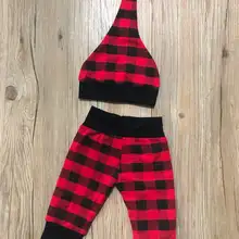 50 шт./компл. для новорожденного младенца любого пола красные клетчатые брюки+ шляпы оптом 0-6 м