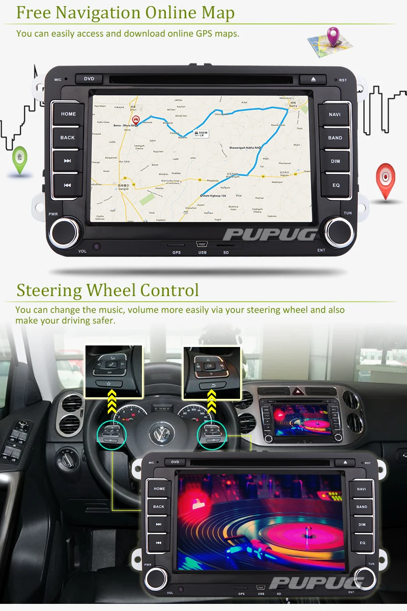 Discount System USB Android 5.1 Car DVD Player Can Bus 4-CORE APP Auto For VW Volkswagen Autoradio GPS NAVI Radio Stereo 1080P Bluetooth 2