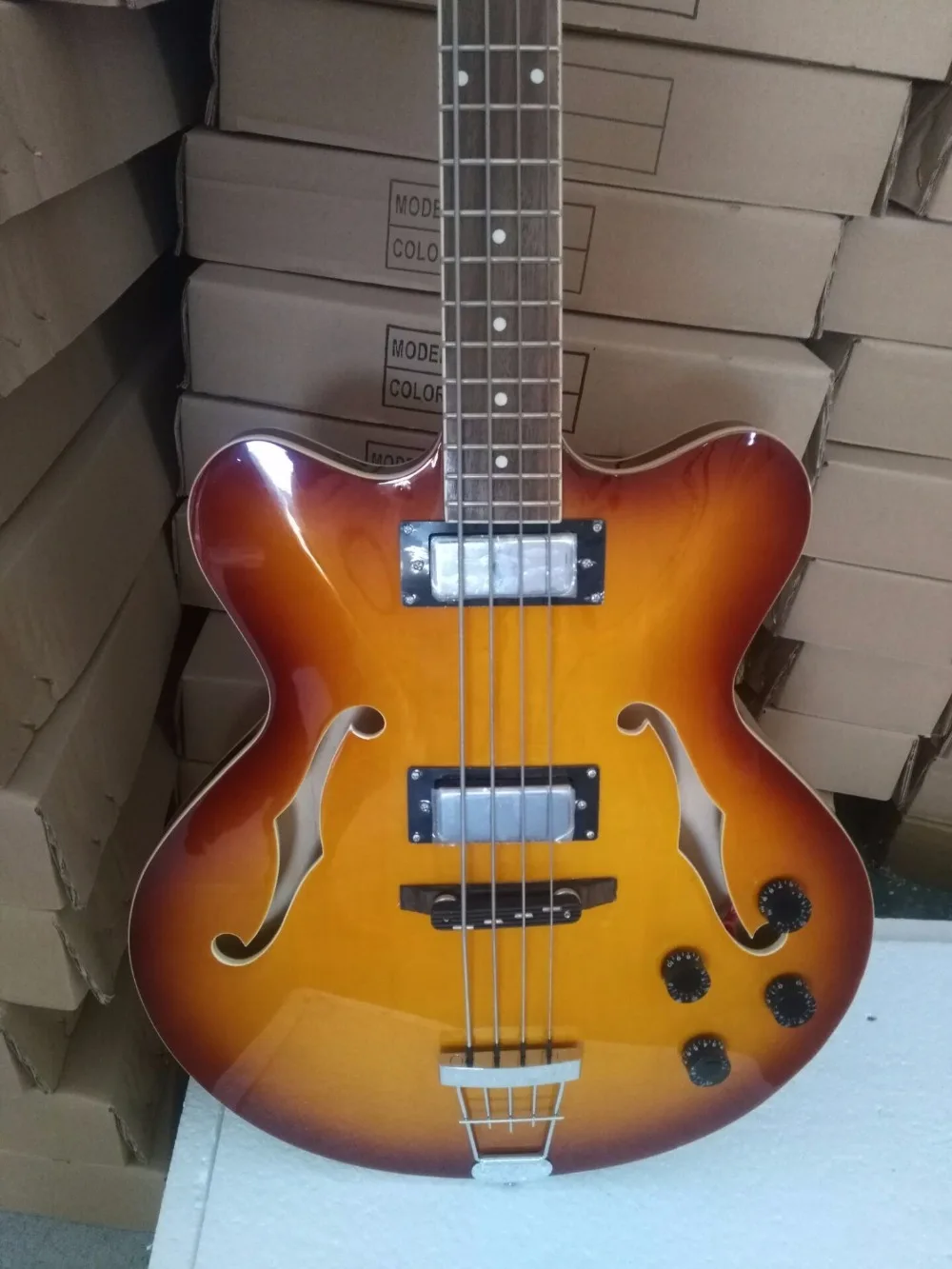 Buy high quality Semi Hollowbody Electric jazz Bass