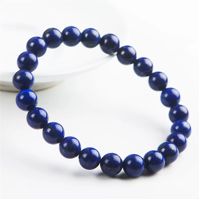 

8mm 100% Natural Lapis Bracelets Lazuli Gemstone Round Bless Bracelet Stretch Woman Beads Femme Crystal AAAAA Drop Shipping