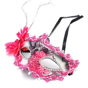 

New Women Girls Princess Flower Mask Venice Leather Masks Dance Performance Show Halloween Dance Party Dress Decor