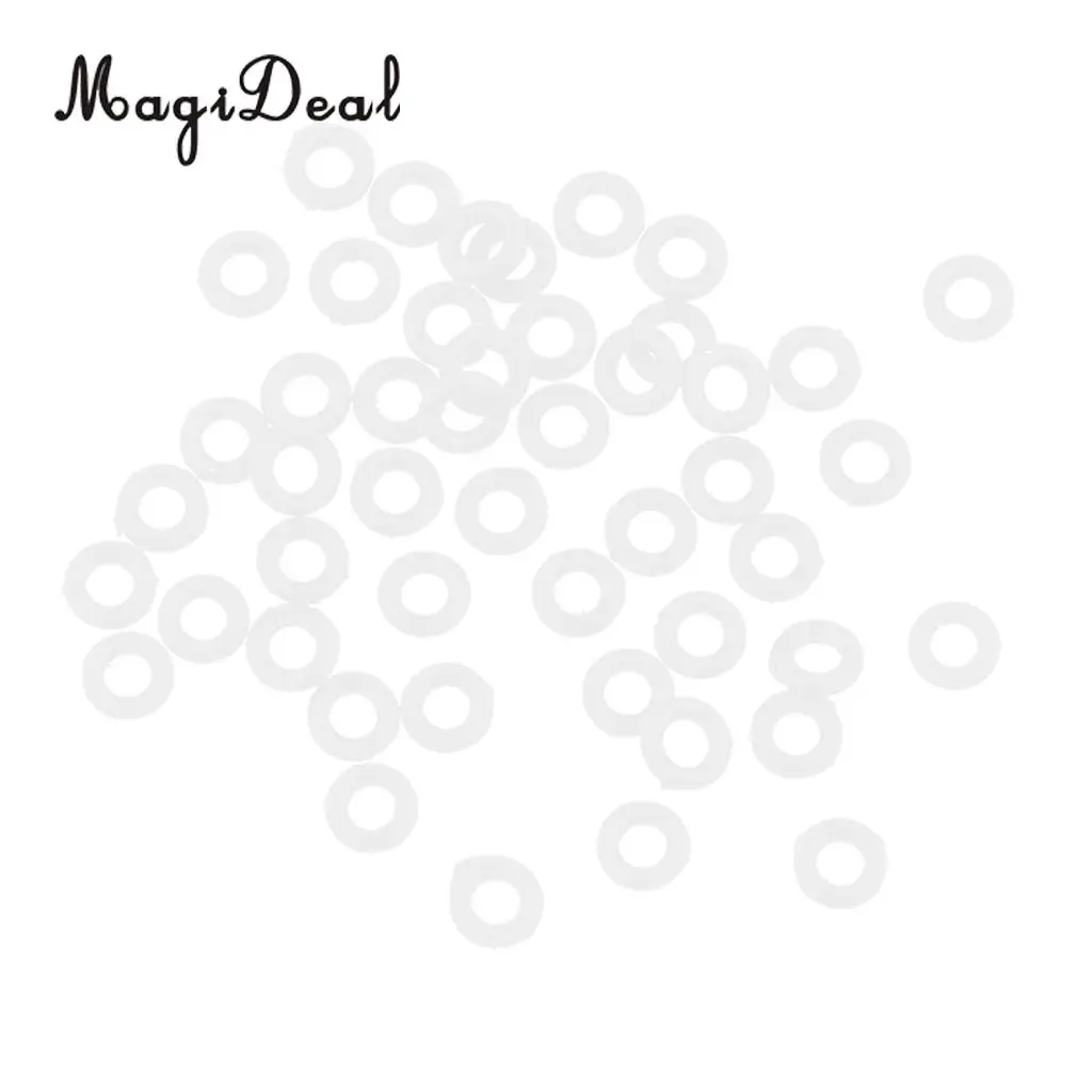 MagiDeal 100 Pieces White Rubber Dart Stem Dart Shaft O-Rings Grommets Washers